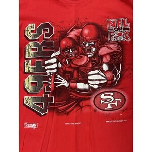 Magic Johnson T's 90s NFL Team Graphic Tee SF 49ers Ridell Sz M
